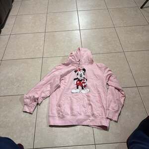 Mickey Mouse Christmas Pink Hoodie with Santa Hat and Scarf, Women's